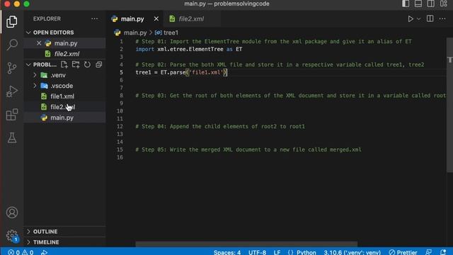 Merge Two XML file in python | Python Program смотреть онлайн
