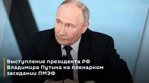 Выступление президента РФ Владимира Путина на пленарном заседании ПМЭФ
