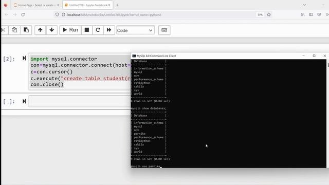 Python and MySQL - Creating our Database and Table, Insert values into Table