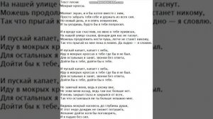 Текст песни: Мокрые кроссы.