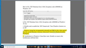 Fix .NET Runtime Error 1026, Exception code c00000fd on Windows 10/8/7