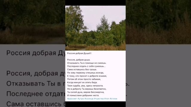 Россия Добрая Душа! #поэзия#россия#автор#стихи#топ#лучшее#русскиймир#тренды#родина#снамибог#мир#рек