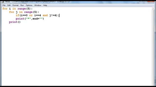 Program To Display 'D' Star Pattern In Python | Star Pattern Program In Python