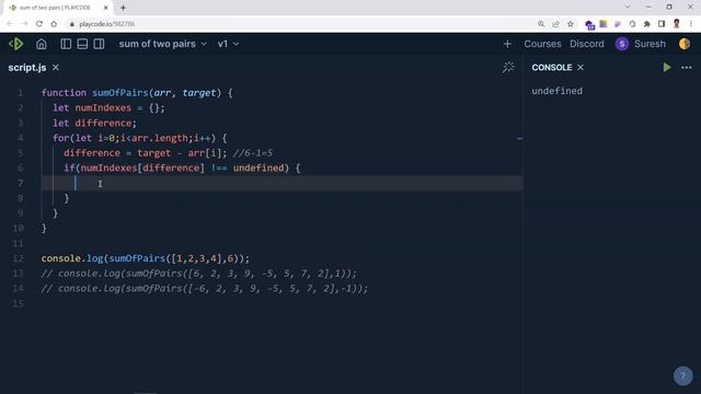 Check For Pair In An Array With a Given Sum | JavaScript Coding Interview Question
