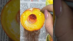 Рисование гуашью на газете. «Ветка с персиками». 3Д-рисунок.