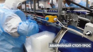 Двухъярусный конвейер фасовки продукции в лотки. Производство конвейерных систем OKZO SYSTEMS