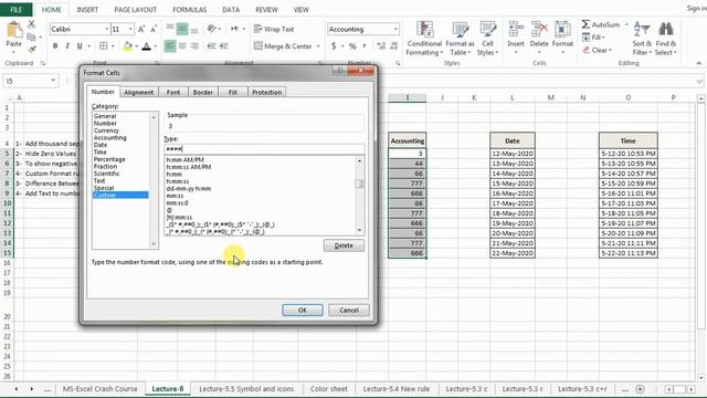 Lecture-6.1 Custom Formatting in Excel|Professional Keys