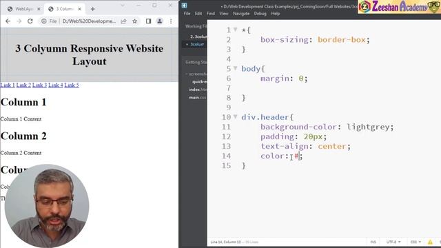 Create 3 Column Website Design in HTML + CSS | Responsive Website Design | create Responsive Websit