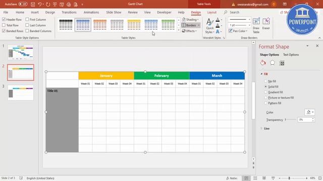 PowerPoint tutorial No 320 How to make Gantt Chart easily in PowerPoint