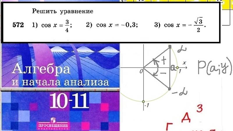 Алимов Ш.А. Алгебра и начала анализа 10-11кл. № 572. Решить уравнение