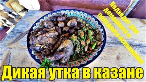 Дикая утка в казане на костре. Быстрый и простой рецепт приготовления утки!!!