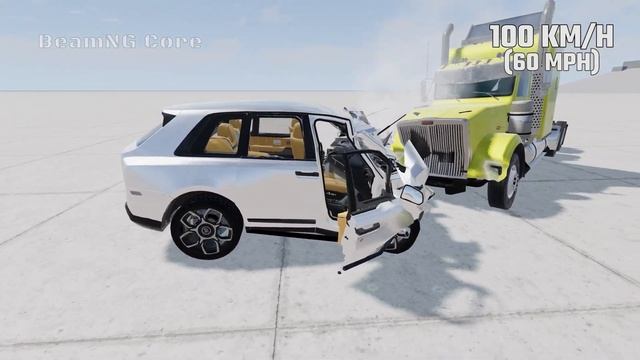 American Truck vs Rolls-Royce Cullinan | Head-On Collision | BeamNG.Drive Crash Test смотреть онлайн