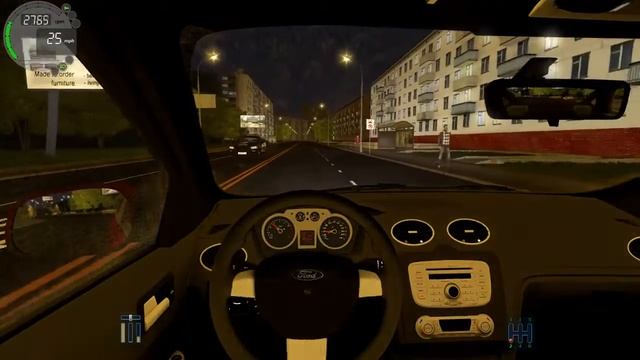 City Car Driving Ford Focus 2 Sedan Normal Drive Night G27 смотреть онлайн