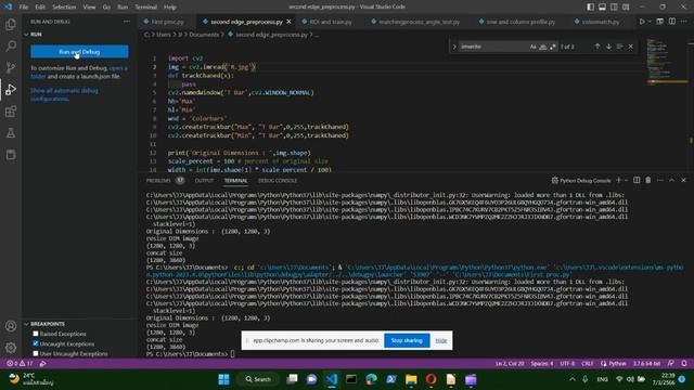 contour matching openCV python 360 deg