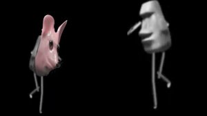 Денс батл : ?КАМЕННОЕ ЛИЦО (МОАИ)  и ??Мышка сосиска!