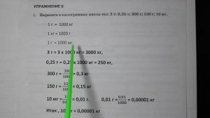 Физика 7 кл (2013 г) Пер § 20 Упр 6 № 1 . Выразите в килограммах массы тел_ 3т;0,25т;300г;150г;10мг.