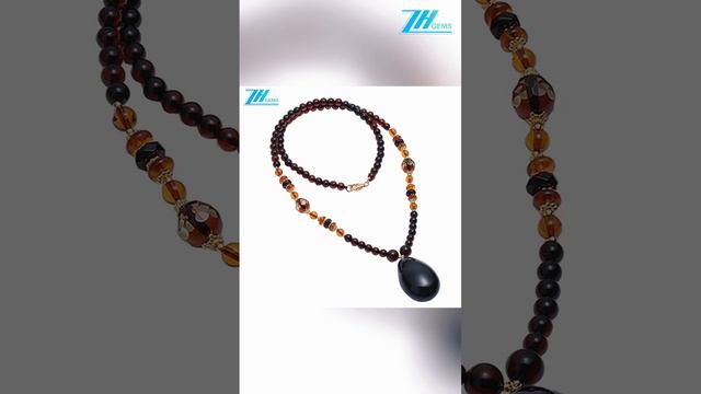 Natural Baltic Sea No Optimized Gradient Color Amber Necklace high quality Genuine Gemstone07