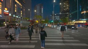 Night Walk in Myeongdong Street and Jogyesa Temple with Lantern Lighting Seoul Korea