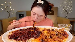 ASMR 꾸덕꾸덕 촉촉한 짜장라면 대창마라샹궈 리얼먹방 :) Black bean noodles, Malaxianguo, a large intestine MUKBANG