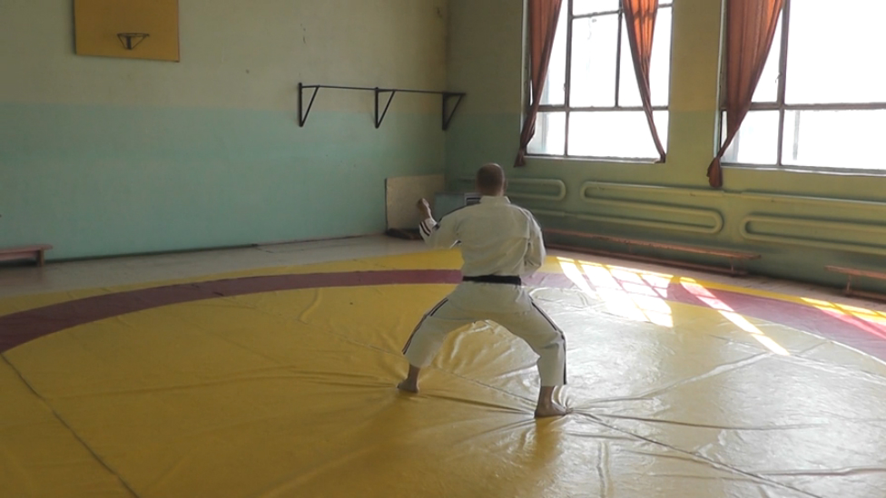 Ката Те Ваза Когеки Дай Иккё. Вид сзади (Kata Te Waza Kogeki Dai Ikkyo. Back View)