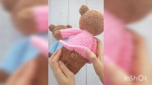 Мишки крючком из плюшевой пряжи