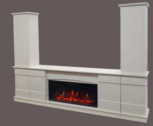 Каминный гарнитур с дверками Бельгия (жемчужно-белый) Габариты (ШxВxГ)2800x2000x370 мм