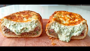 Грибы под сыром! Шампиньоны запеченные с ветчиной и сыром в хлебе!