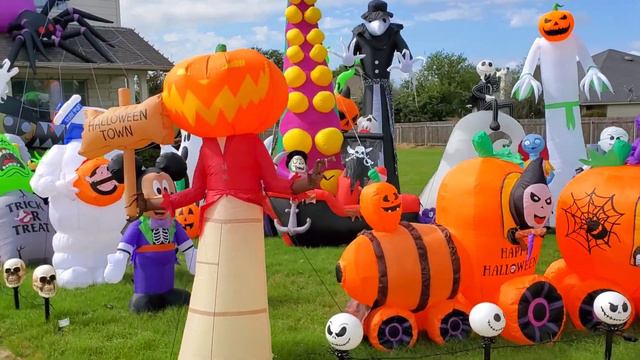 Huge Halloween Inflatable Blow Ups Display 2021 Halloween Inflatable Collection Airblown Day  Nigh