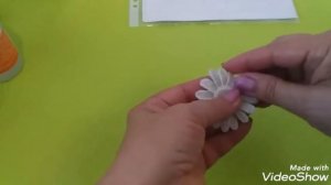Делаю цветы ромашки из джута.