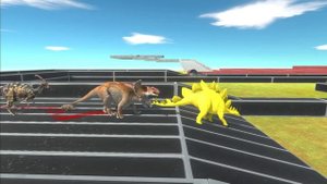 Race to eat Neon Herbivore Dinosaurs - Animal Revolt Battle Simulator