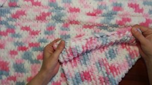 Детский плед из пряжи Ализе Пуффи Файн Колор.