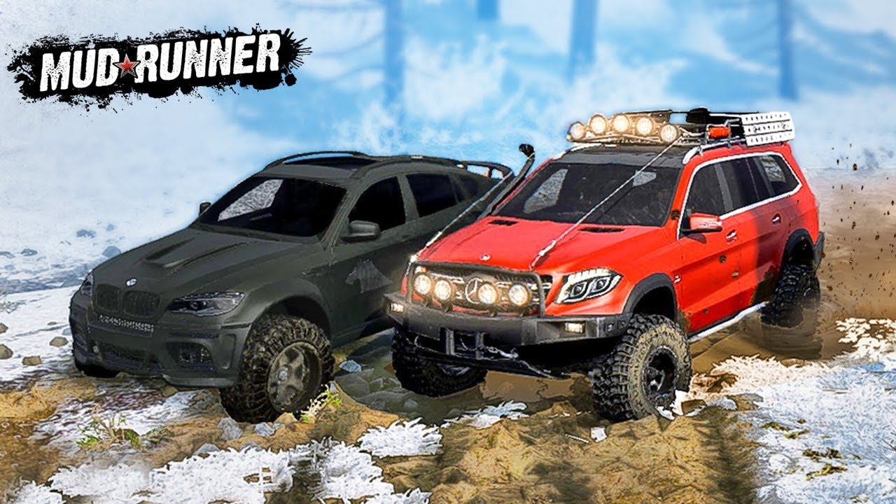 МЕРСЕДЕС ПРОТИВ БМВ! ДОРОГИЕ ТАЧКИ НА БЕЗДОРОЖЬЕ В ГЛУХОМ ЛЕСУ! ОФФРОАД В SPINTIRES MUDRUNNER смотреть онлайн