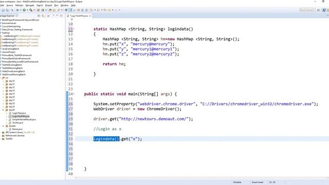 How to use HashMap in Selenium
