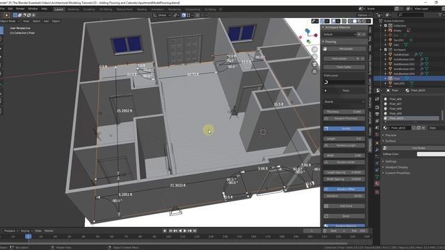 Adding FLOORING to Your Floor Plans in Blender - Blender Floor Plan Modeling Tutorial Part 2 смотреть онлайн