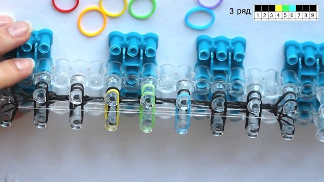 Фреска из резинок  " Радужное Сердце". Плетение из резинок на станке. Rainbow Loom