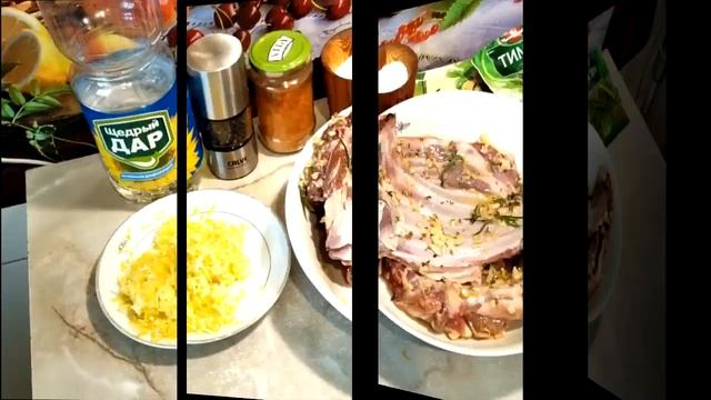 Бараньи ребрышки, запеченные с картофелем в духовке. смотреть онлайн