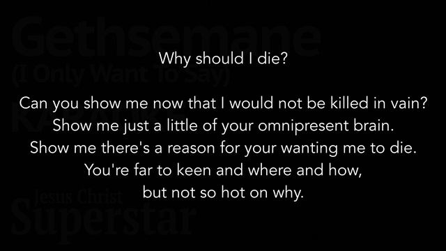 "Gethsemane (I Only Want To Say)" Karaoke - Jesus Christ Superstar (Instrumental Track with lyrics)