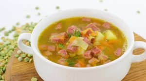 🍲 Гороховый суп с копчёной колбасой — рецепт вкусного супа на каждый день