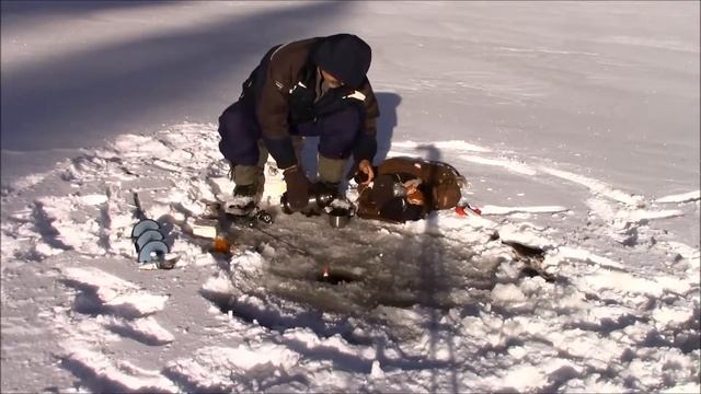 "Зимняя рыбалка и бег на лыжах" - зимнее развлечение в Канаде смотреть онлайн