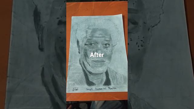 Before vs After Walter  White and Morgan Freeman Realistic Sketch by @yashasweepathak2900 #viral