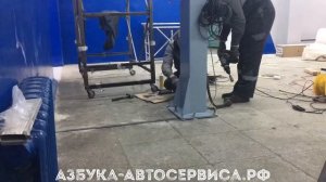 Установка подъёмника с верхней синхронизацией Red Line Primium R240 EA от Азбука Автосервиса