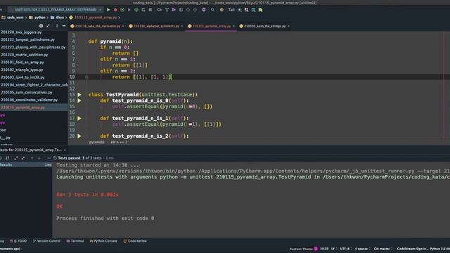 [CODE WARS] 6kyu 'Pyramid Array' with TDD by python