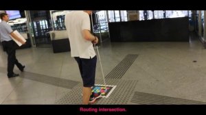 NaviLens technology over tactile paving at the Madrid Puerta de Atocha Station