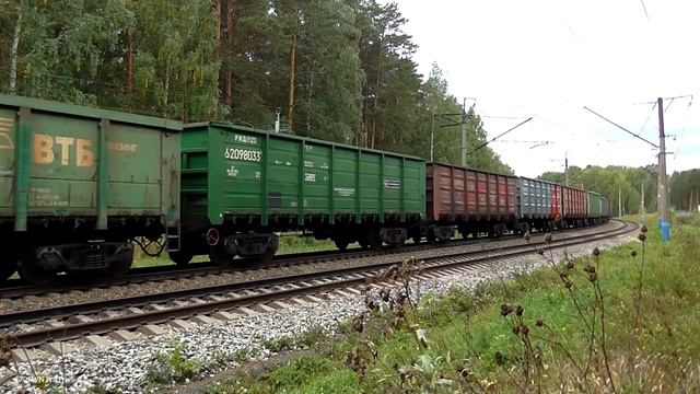 2ЭС6-351 "Синара" с грузовым поездом смотреть онлайн