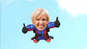 Мульт открытка "Парашютистка" поздравление с днем рождения женщине