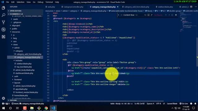 Laravel Ecommerce Bangla Tutorial | category edit Category delete and Category update Part-06