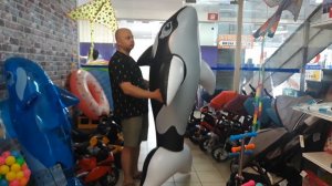 Надувная акула для купания intex