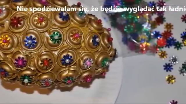 Pisanka z makaronu i cekinów  Egg crafts DIY