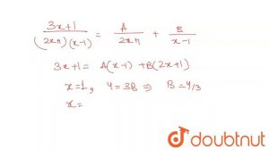 `int(3x+1)/(2x^(2)+x-1)dx`