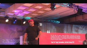 Tony Fernandes speaks on stage at Money20/20 Asia
